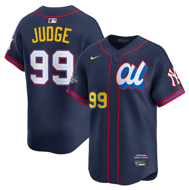 Men's Navy American League #99 Aaron Judge 2025 All-Star Edition Limited Stitched Baseball Jersey